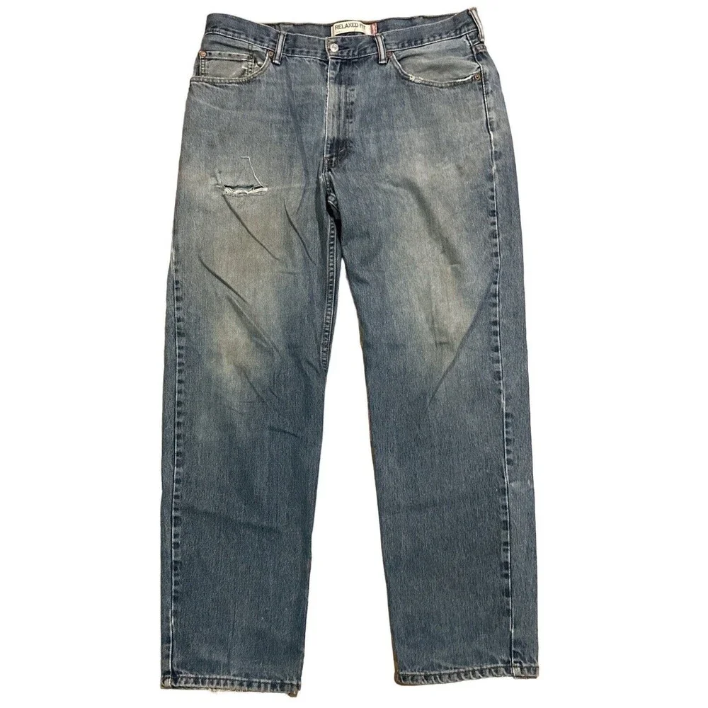 Levi's 550 Relaxed Fit Straight‎ Blue Medium Wash Denim Jeans Men’s Size 38X34